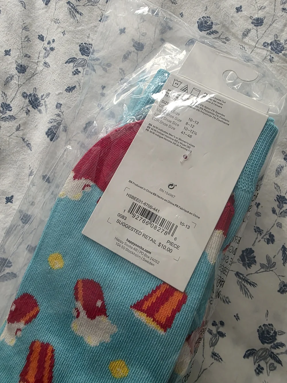 Happy Socks Aqua Pop & Snack Crew Socks
